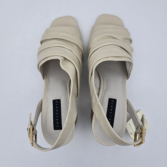 NWT Sanctuary Regal Heeled Leather Sandals, Bone, 10M - Picture 13 of 16